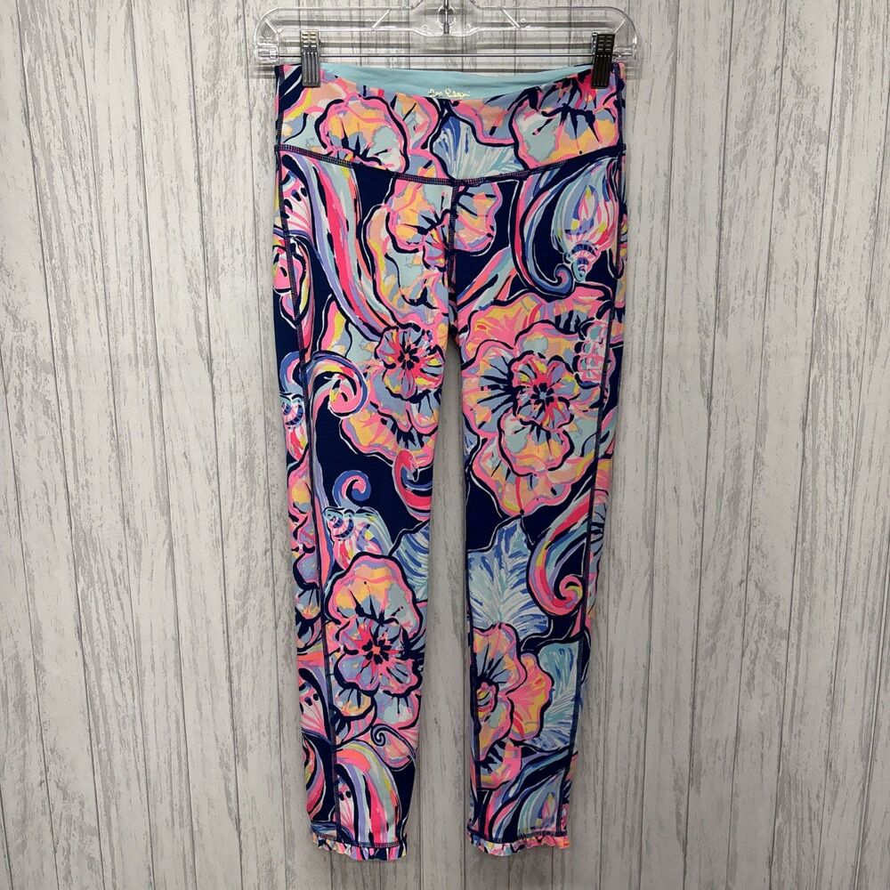 Womens Size S Lilly Pulitzer Cropped Leggings Floral Print